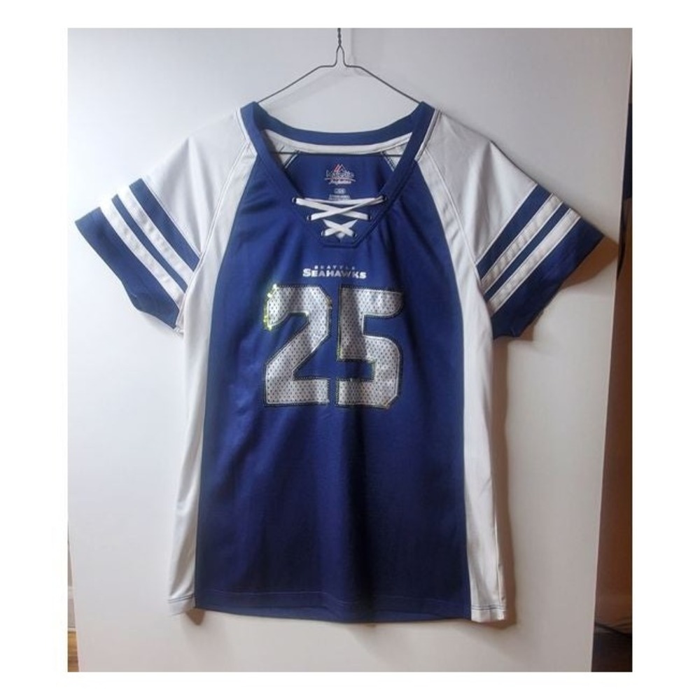 Seahawks Sherman Large with bling Sequin Glam Gameday FootballTee UniqueStandout